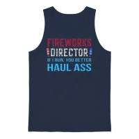 Funny Fireworks Director 4th of July Gifts Unisex Tank Top - Navy – 1