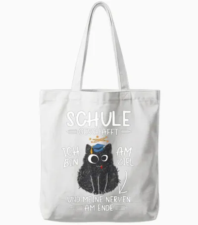 Lustige Schule Abschlussprüfung Abitur Schule Geschafft 2026 Tote Bags - White