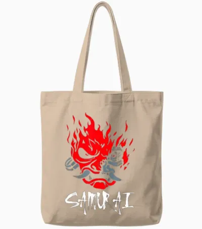 Dämon Oni Noh Maske ästhetik Japanische Grafiken Samurai Tote Bags - Natural