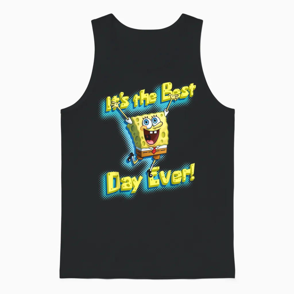 Spongebob Squarepants It's the Best Day Ever! Unisex Tank Top in Black