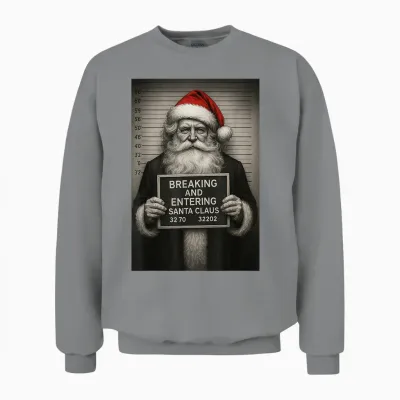 Funny Santa Christmas – Santa Claus Mugshot Unisex Sweatshirt - Sport Grey
