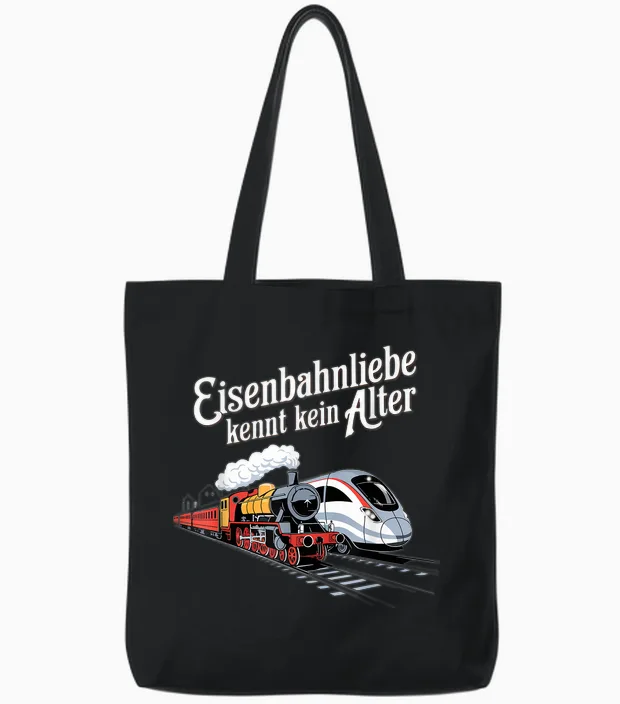 Model Railway Saying "eisenbahn Liebe Damplok Modellbau T-Shirt, Black Tote Bags in Black