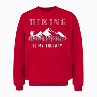 Hiking Is My Therapy Unisex Sweatshirt - Red
