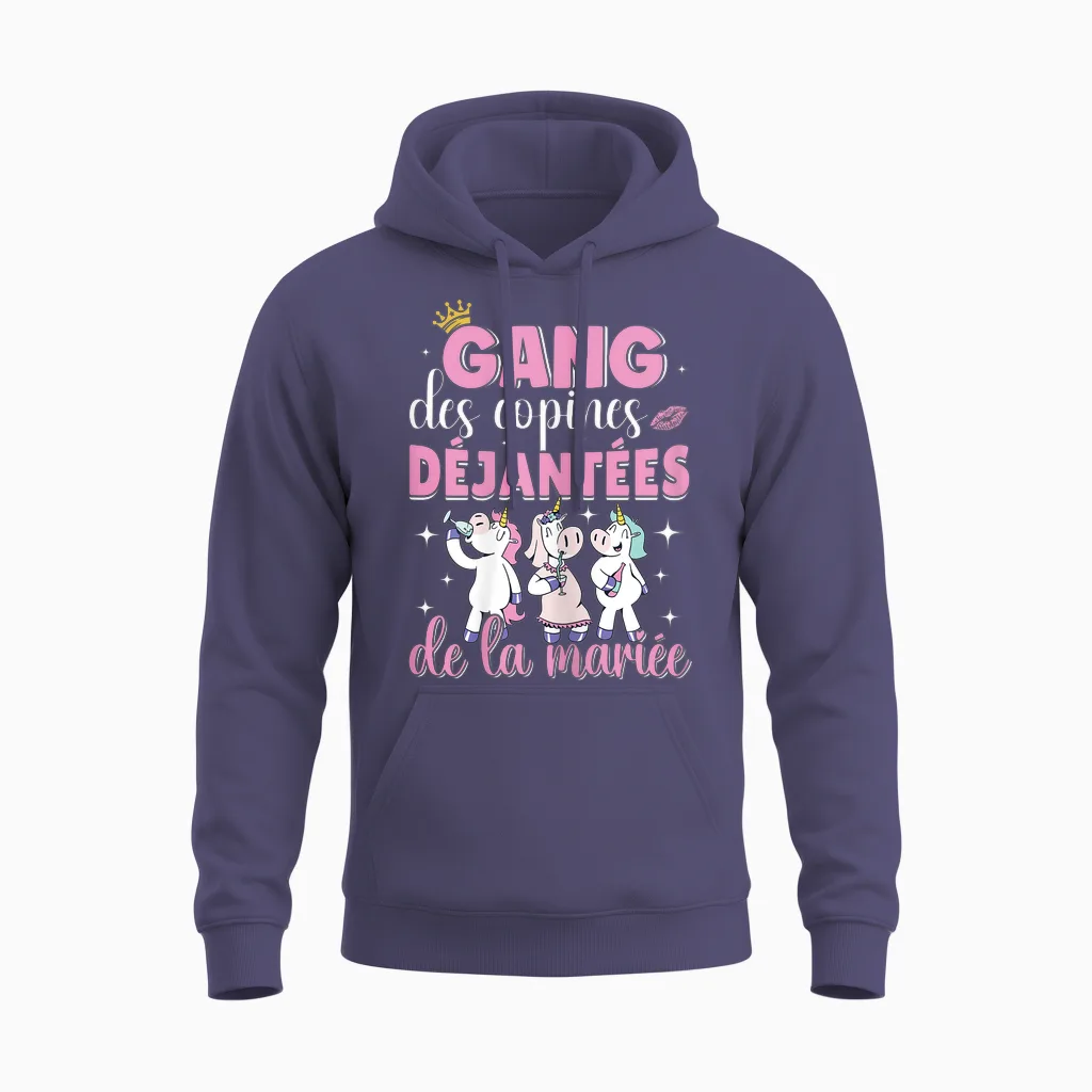 Gang of the Bride Girlfriends - Accessory Evjf T-Shirt, Black, S Unisex Hoodie in Heather Sport Dark Navy