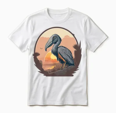 Shoebill Retro Unisex T-Shirt - White