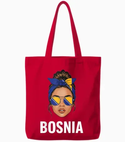 Bosnien Und Herzegowina Flagge Bosnische Wurzeln Tote Bags - Red