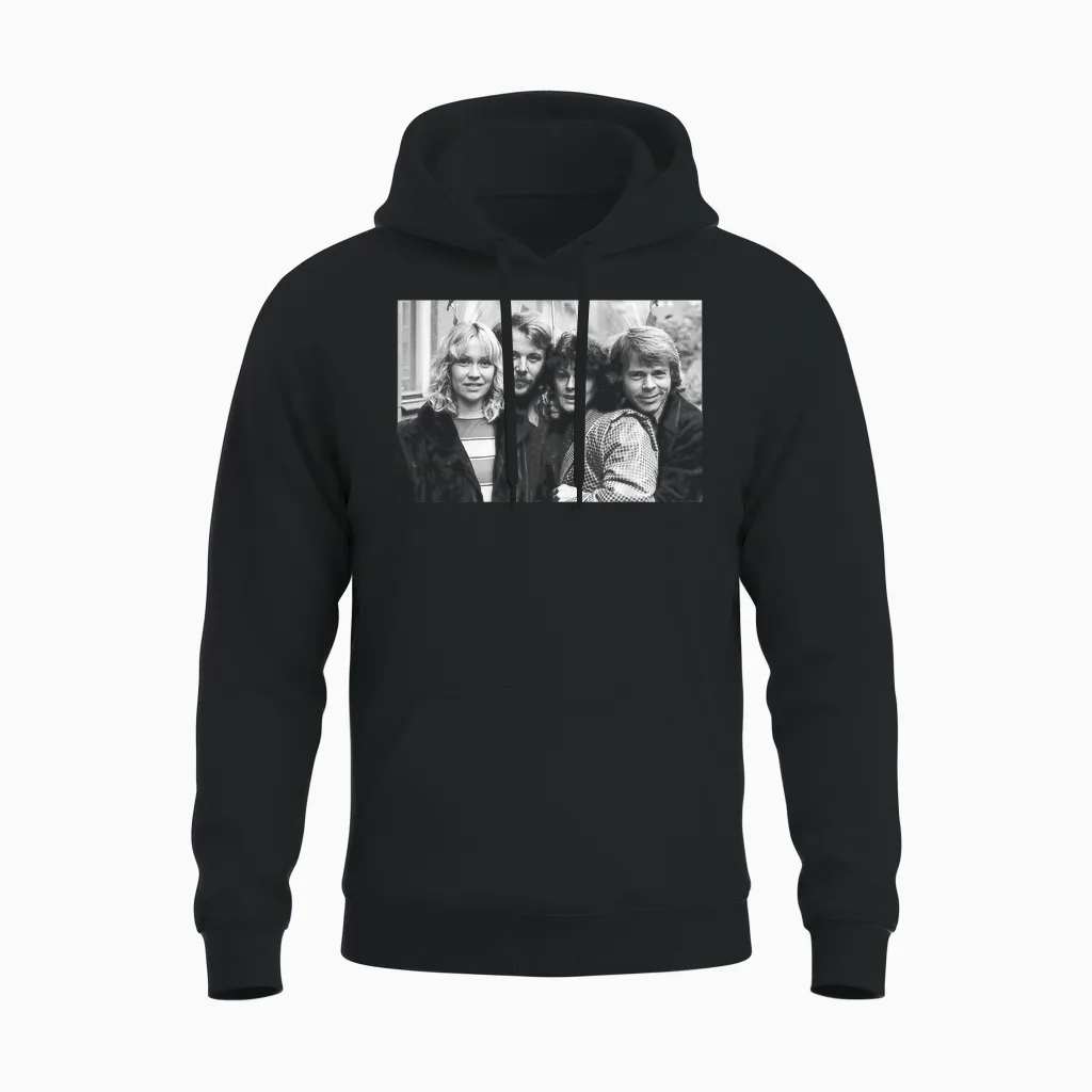 Abba - Portrait of Swedish Pop Group Arrival Promo 1976 Unisex Hoodie in Black