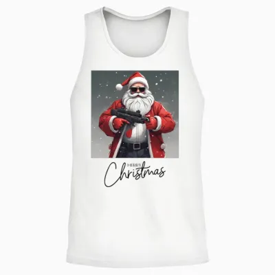Santa Claus Unisex Tank Top - White