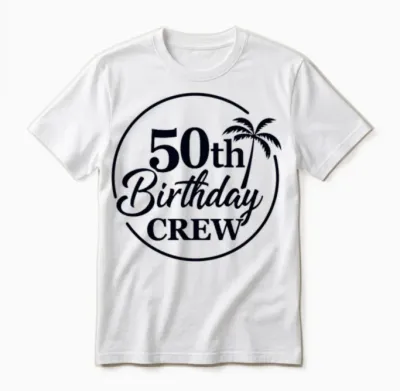 50th Birthday Crew Funny Birthday Unisex T-Shirt - White