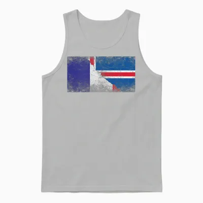 Flags France and Iceland - French Icelandic T-Shirt, Black, S Unisex Tank Top - Ash