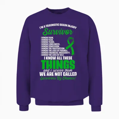 Traumatic Brain Injury Survivor Support Tbi Surviv Unisex Sweatshirt - Purple