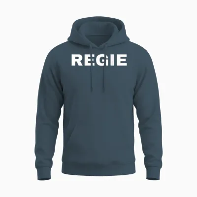 Regie (back) T-Shirt, Black Unisex Hoodie - Dark Heather