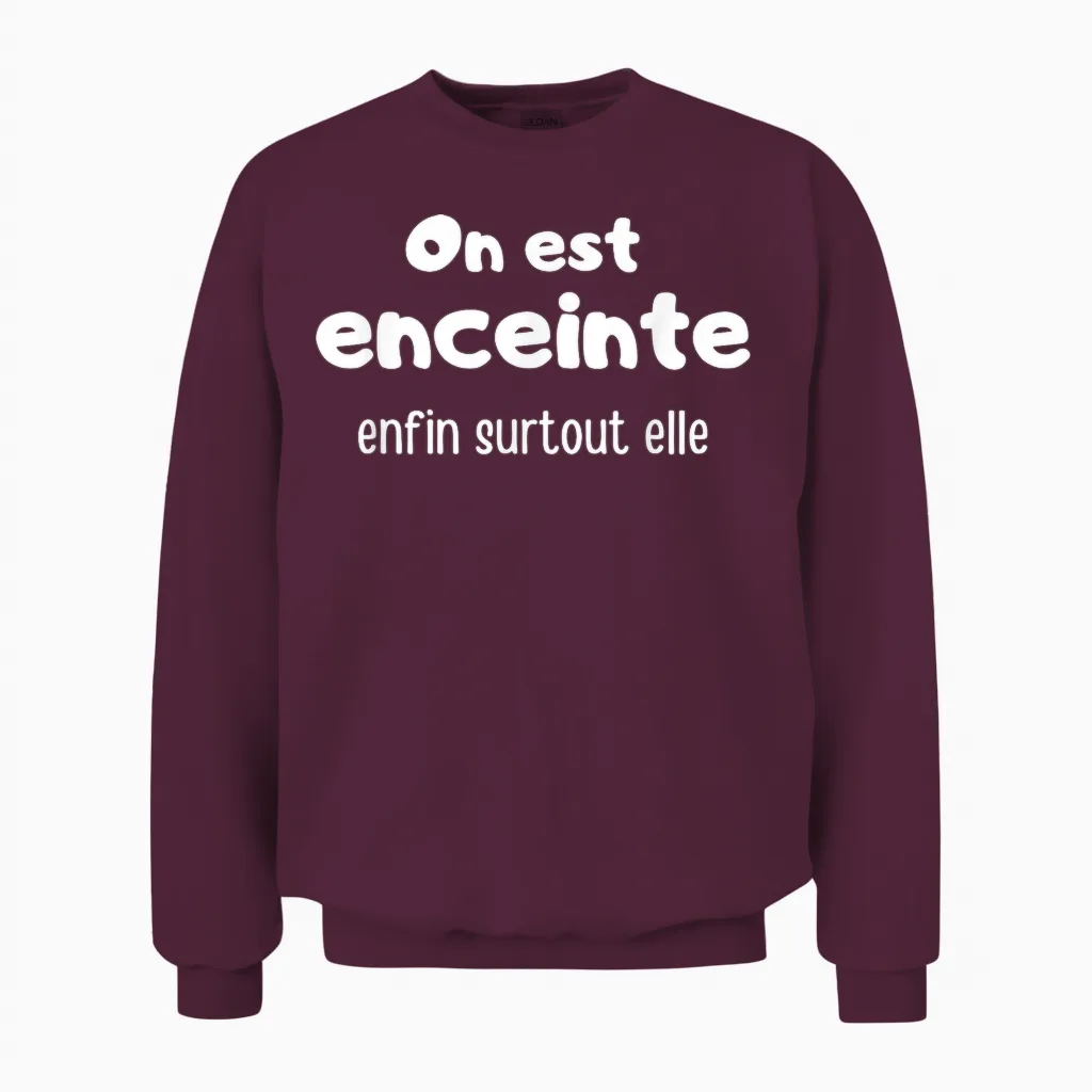 Announcement Pregnancy Original Dad 2025 with a Big Bid Unisex Sweatshirt in Maroon