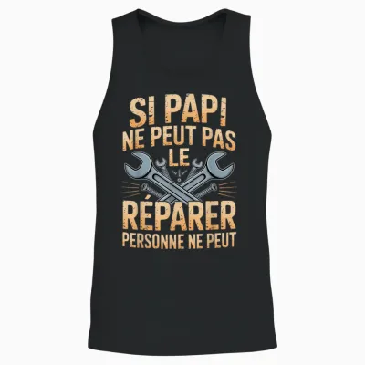 Si Papi Can't Fix It No One Can Gift Funny Unisex Tank Top - Black