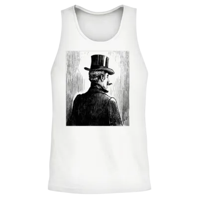 Elegant Victorian Gentleman Portrait Unisex Tank Top - White