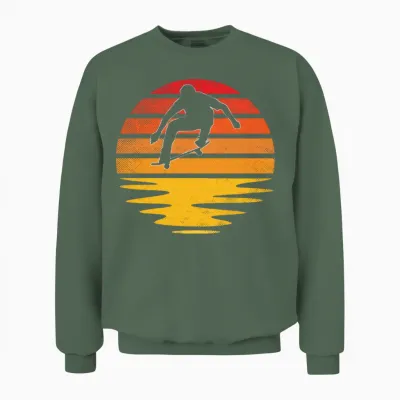Skating Retro Unisex Sweatshirt - Military Green