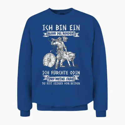 Men's Viking Ich Bin Ein Mann Des Nordens Nordmen T-Shirt, Black, S Unisex Sweatshirt - Royal