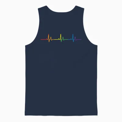 Homosexueller Herzschlag Pride Rainbow Queer Gay Lesbisch Lgbtq Unisex Tank Top - Navy