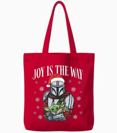 Star Wars: the Mandalorian Christmas Joy Is the Way Tote Bags - Red