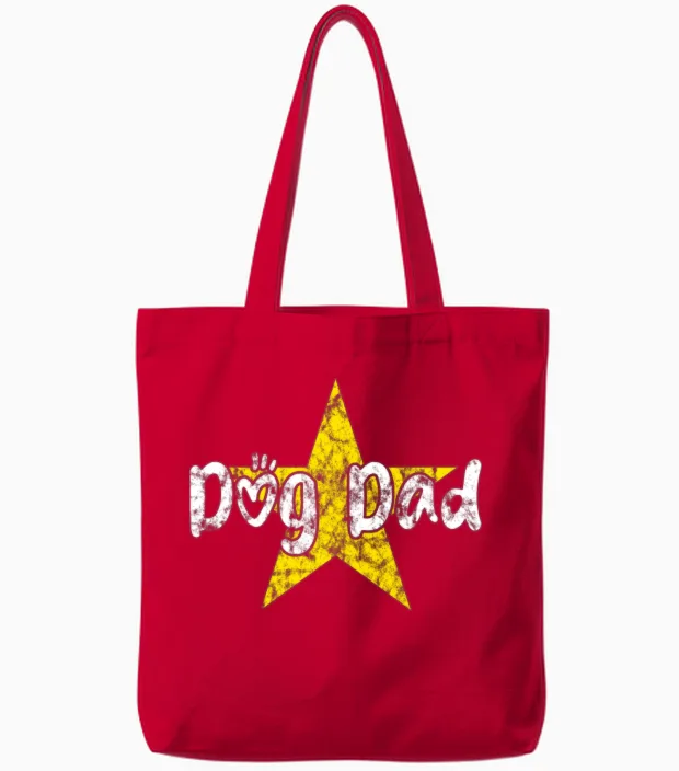 Dog Dad Tote Bags in Red