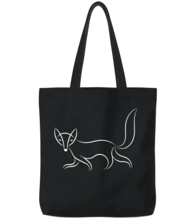 Fox Tote Bags - Black