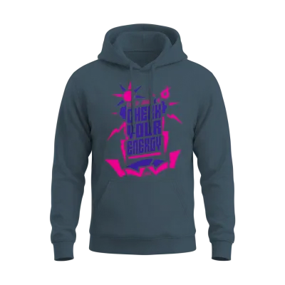 Calm Down & Check Your Energy by Jdg Unisex Hoodie - Dark Heather