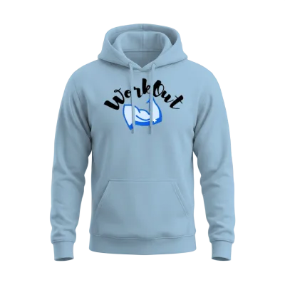 Workout Muscles Fitness Gym Unisex Hoodie - Light Blue