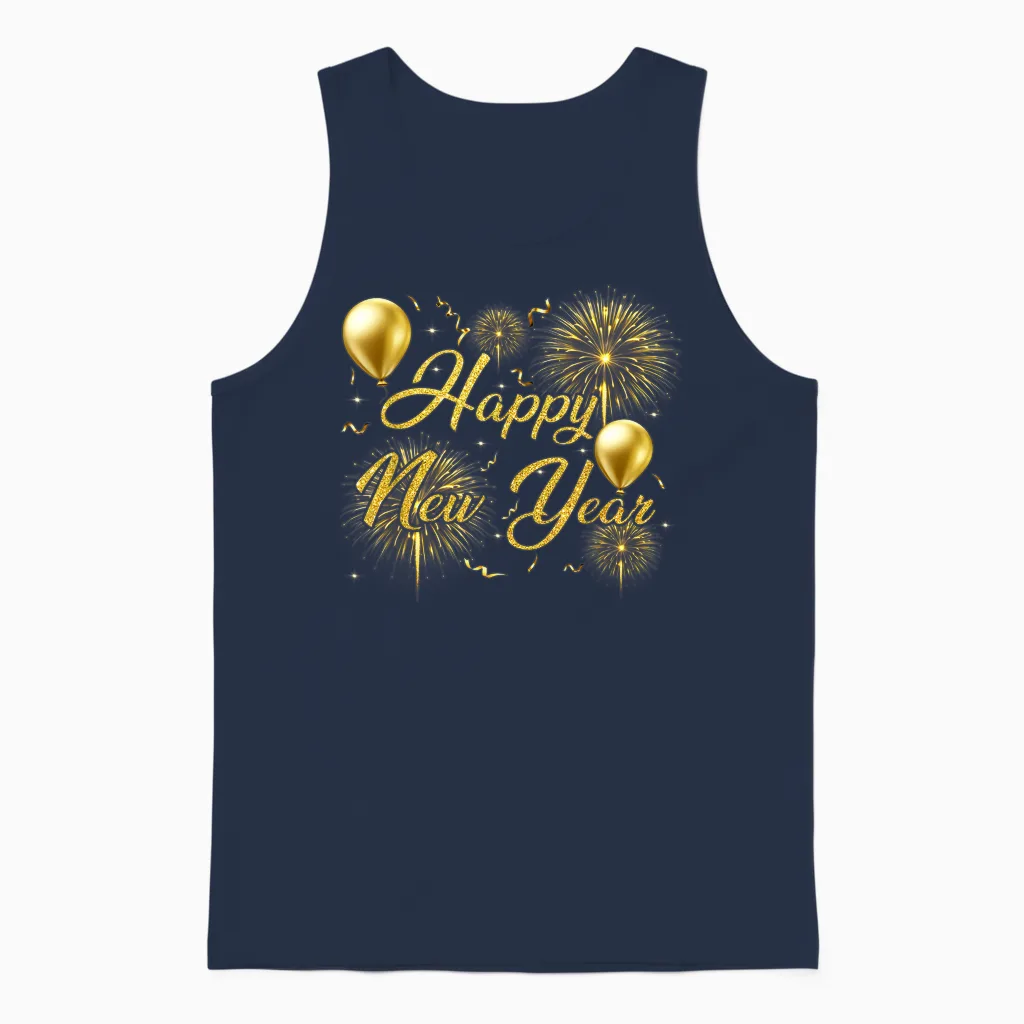 Happy New Year Eve Party 2026 Family Matching Costume Unisex Tank Top in Navy