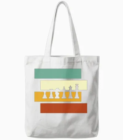 Chess Retro Tote Bags - White