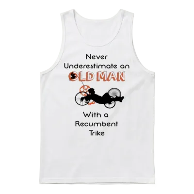 Old Man with a Recumbent Trike Unisex Tank Top - White
