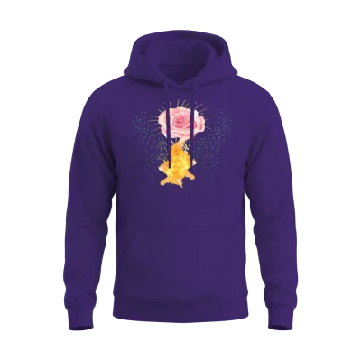 The Glowing Rose in the Fire Unisex Hoodie - Purple