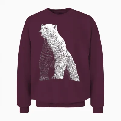 Motif Ours Polaire Cool Unisex Sweatshirt - Maroon