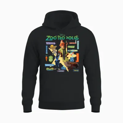 Zootopia Signs Unisex Hoodie - Black