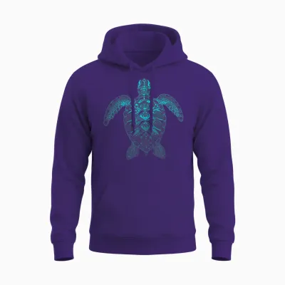 Mandala Schildkröte Unisex Hoodie - Purple