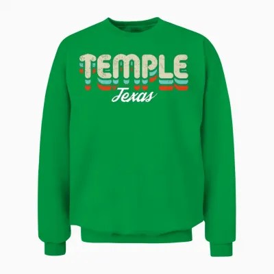 Retro Temple Texas Unisex Sweatshirt - Irish Green