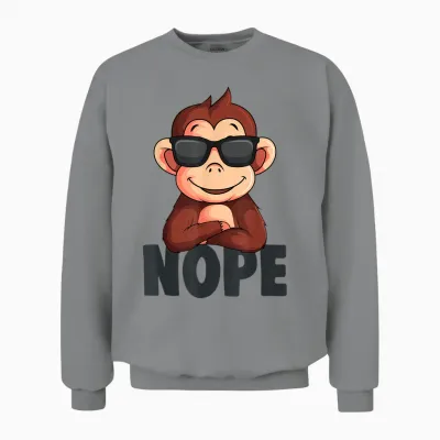 Affen Jungen Mädchen Kinder Unisex Sweatshirt - Sport Grey