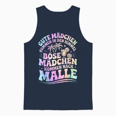 Malle Outfit Girls' Evening Party Holiday Women's Slogan Mallorca Unisex Tank Top - Navy
