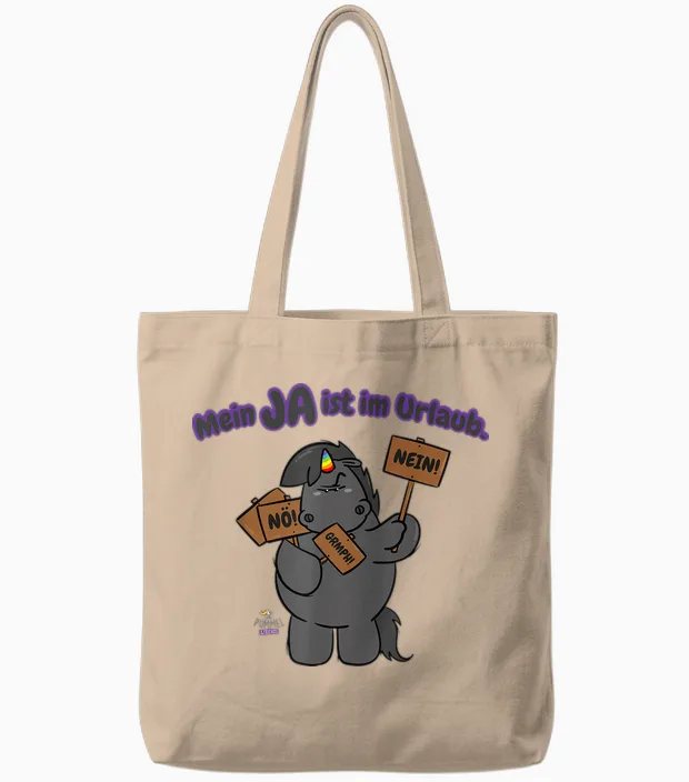 Pummeleinhorn - Grummeleinhorn Mein Ja Ist Im Urlaub Fun Tote Bags in Natural