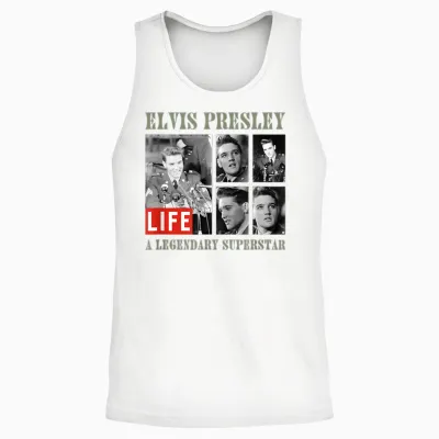 Life Bildersammlung Elvis Presley 01 T-Shirt, Gray Unisex Tank Top - White