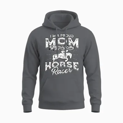 Horse Racing Mom Equestrian Horseback Horse Racer Unisex Hoodie - Charcoal