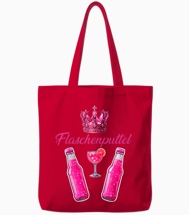 Bottle Puttel Jga Party Carnival Malle Outfit Drinking T-Shirt, Black, S Tote Bags in Red