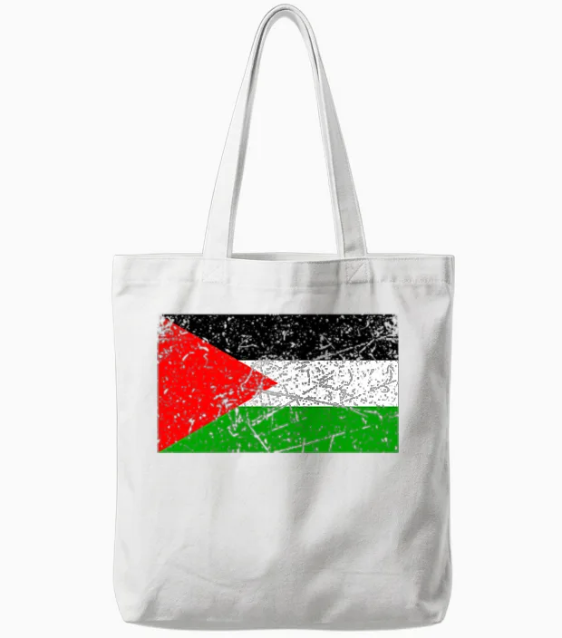 Palestine Flag Graphic for Men Women Tote Bags in White