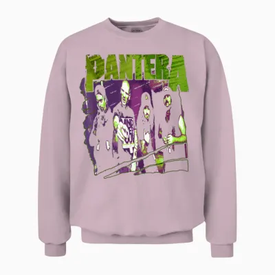 Pantera Official Vintage Group Sketch Unisex Sweatshirt - Light Pink
