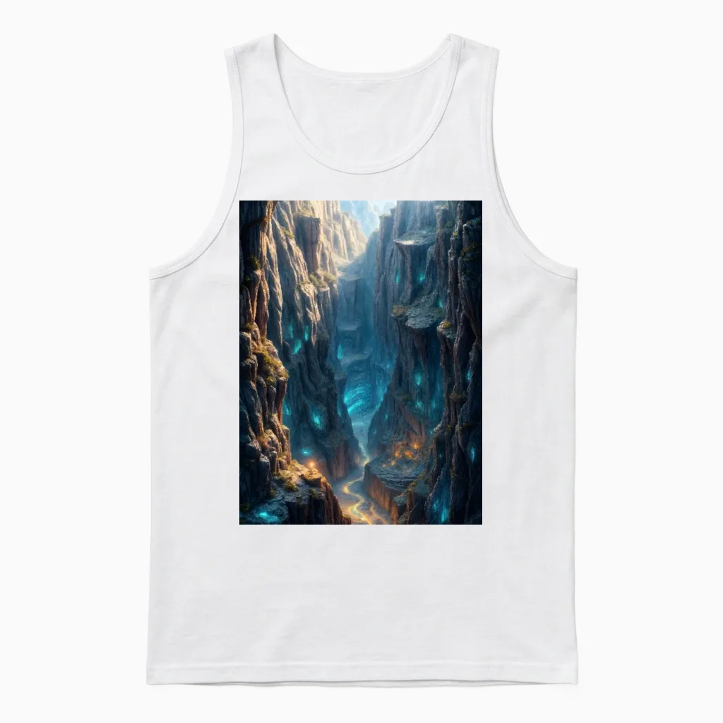 Celestial Sapphire Canyon Unisex Tank Top in White