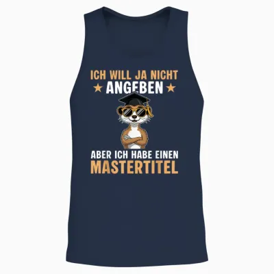 Study Passed Meerkat Master Graduation Unisex Tank Top - Navy
