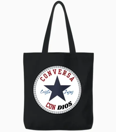 Conversa Con Dios Tote Bags - Black