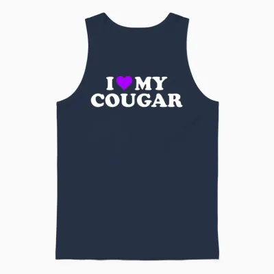I Love Cougars Cougar Humor Valentine's Day 3bk4 Unisex Tank Top - Navy