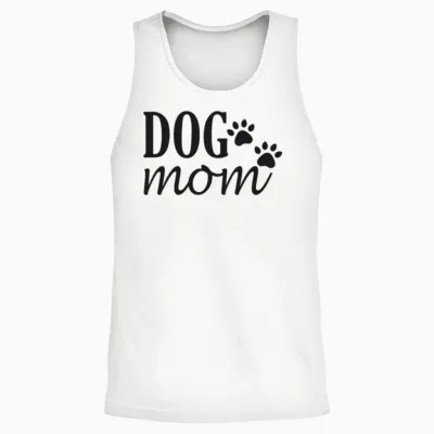 Dog Mom Unisex Tank Top - White
