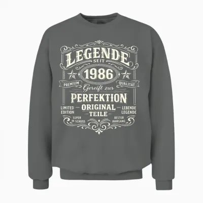 40th Birthday Man Woman 40 Years Decoration 1986 Gift Funny Unisex Sweatshirt - Graphite Heather