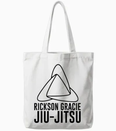Rickson Gracie Jiu-Jitsu Tote Bags - White